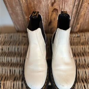 Dr. Martens White Leather Chelsea Boots